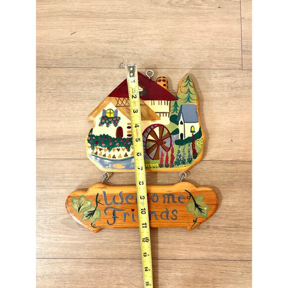 Welcome Friends Hand painted Wooden Plaque - Picture 2 of 4